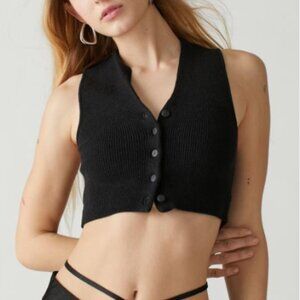 BDG Black Cropped Sweater Vest- Size: Women's XS